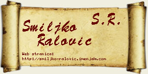 Smiljko Ralović vizit kartica